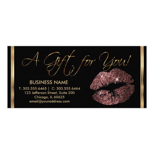 A Gift Certificate with Dark Rose  Lips