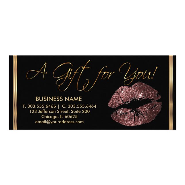 A Gift Certificate with Dark Rose 💋 Lips (Front)