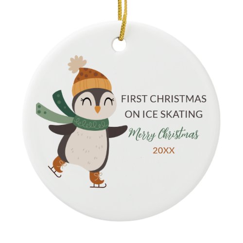 A gift for ice skating lovers ceramic ornament