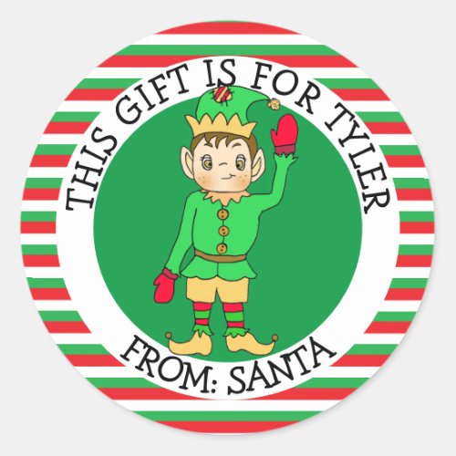 A Gift For To and From Cute Elf Gift Tag