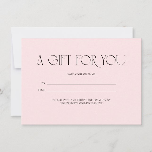 A gift for you -  blush gift certificate (Back)