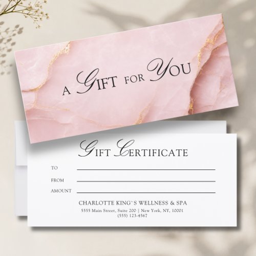 A Gift for You! Blush Pink Gold Marble
