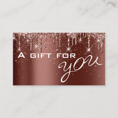 A Gift For You Brown Gold Confetti Glitter Drips Business Card