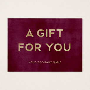 A Gift for You Burgundy Gold Gift Certificate