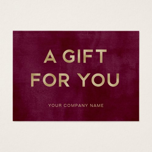 A Gift for You  Burgundy Gold Gift Certificate
