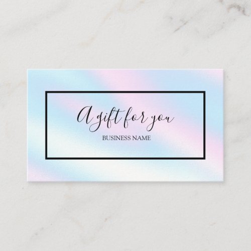 A Gift For You Chic Holographic Gift Certificate