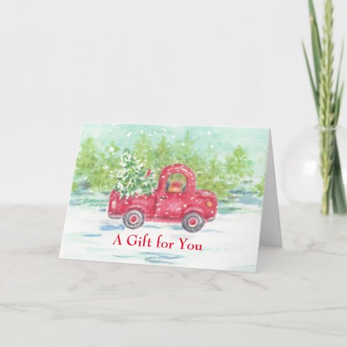 A Gift For You Christmas Red Truck Greeting Card