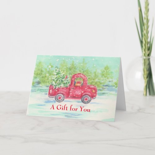 A Gift For You Christmas Red Truck Greeting Card