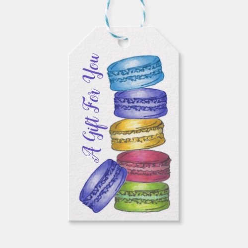 A Gift for You French Pastry Macaron Cookies Gift Tags