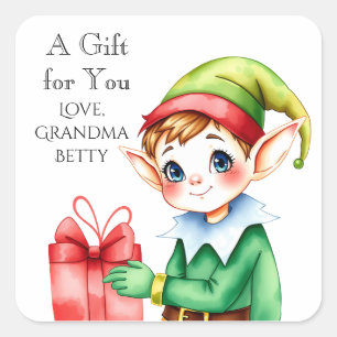 A Gift for You Personalized Christmas Square Sticker