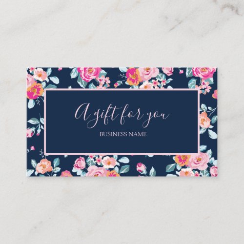 A Gift For You Pink Roses Floral Gift Certificate
