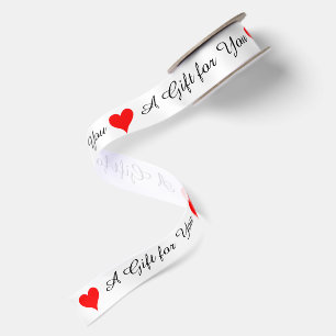 A Gift for You Red Hearts Satin Ribbon