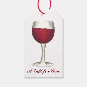 A Gift For You Red Wine Glass Gift Tag