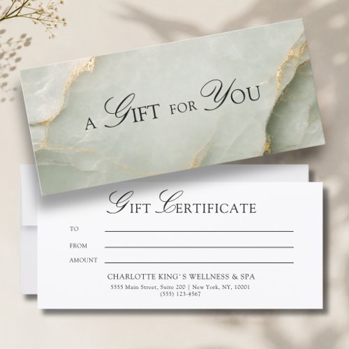 A Gift for You! Sage Green Gold Marble