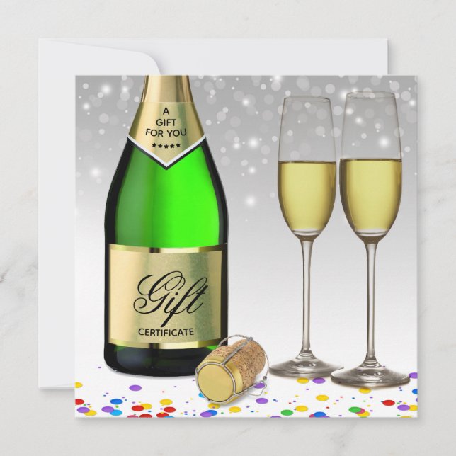 A Gift for you Sparkling Wine Bottle Gift Card (Front)