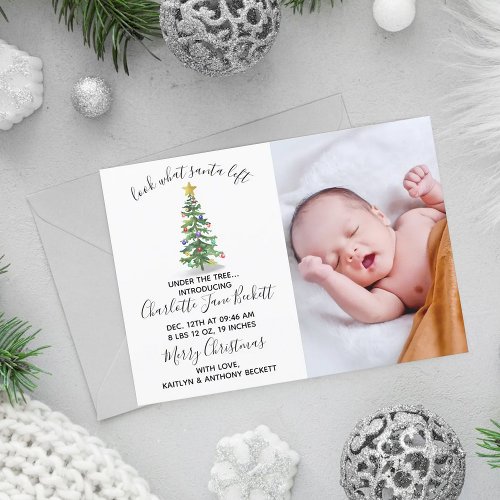 A Gift From Santa  Christmas Birth Announcement