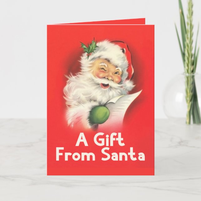 A Gift From Santa Claus Vintage Card (Front)