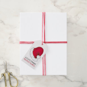 A Gift from Secret Santa Claus Red Christmas Xmas Tags