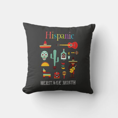 A gift idea to celebrate National Hispanic Heritag Throw Pillow