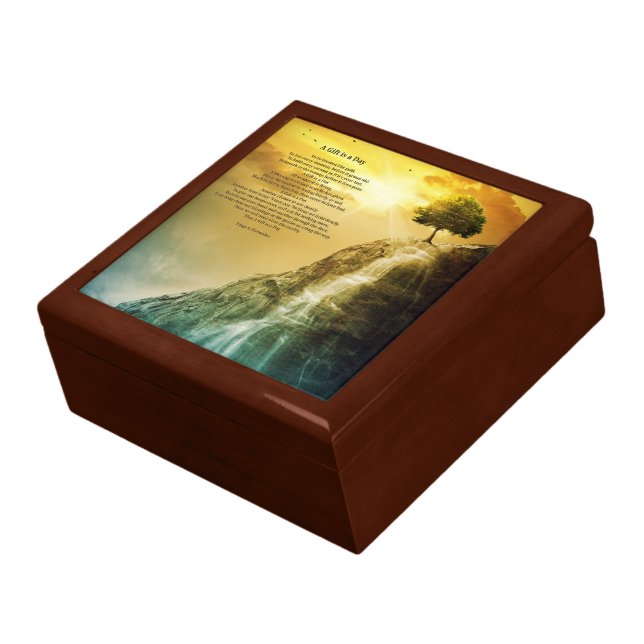 A Gift Is A Day Poetry Collector Jewelry Box (Side)