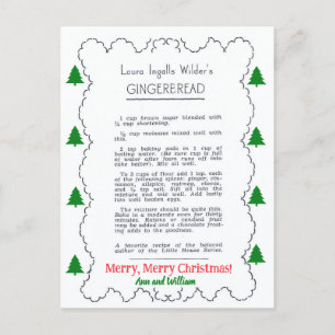 A Gingerbread Christmas Recipe Postcard