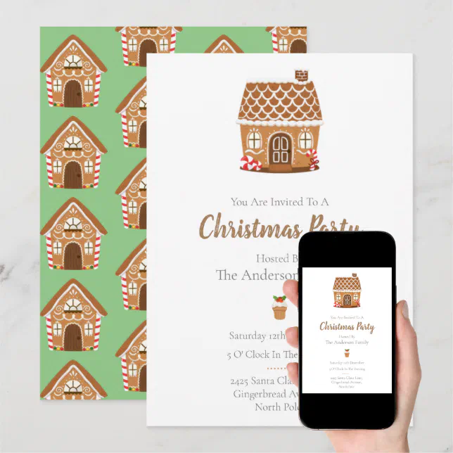 A Gingerbread House Christmas Invitation | Zazzle