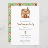 A Gingerbread House Christmas Invitation