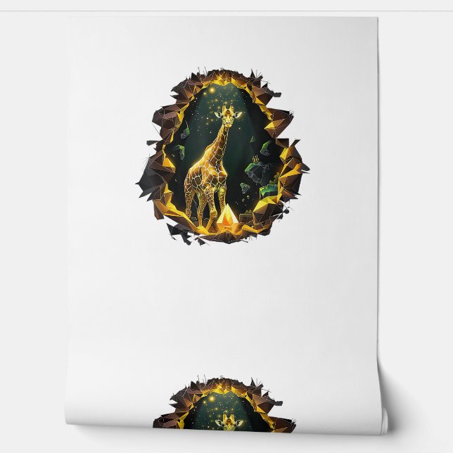 A Giraffe Inside An Archway Decorated With Shiny C Wallpaper (Unrolling)