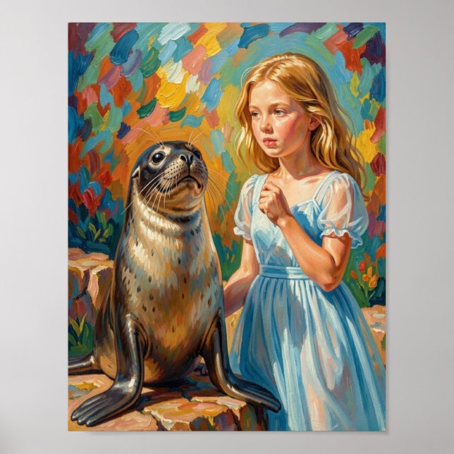 A girl and a seal poster (Front)