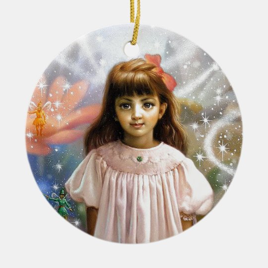 A girl and a seven fairies 2 ceramic ornament