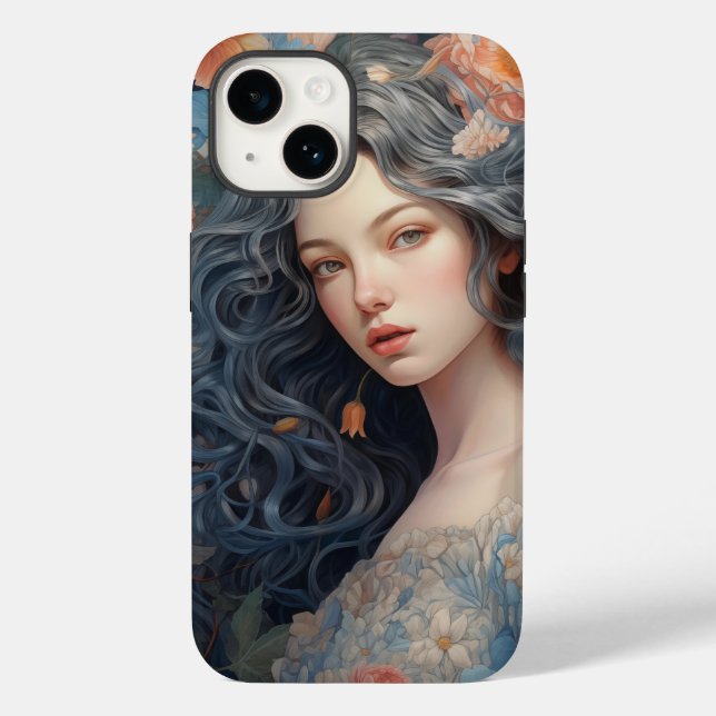 A Girl And Full Of Flowers iPhone 14 Case (Back)