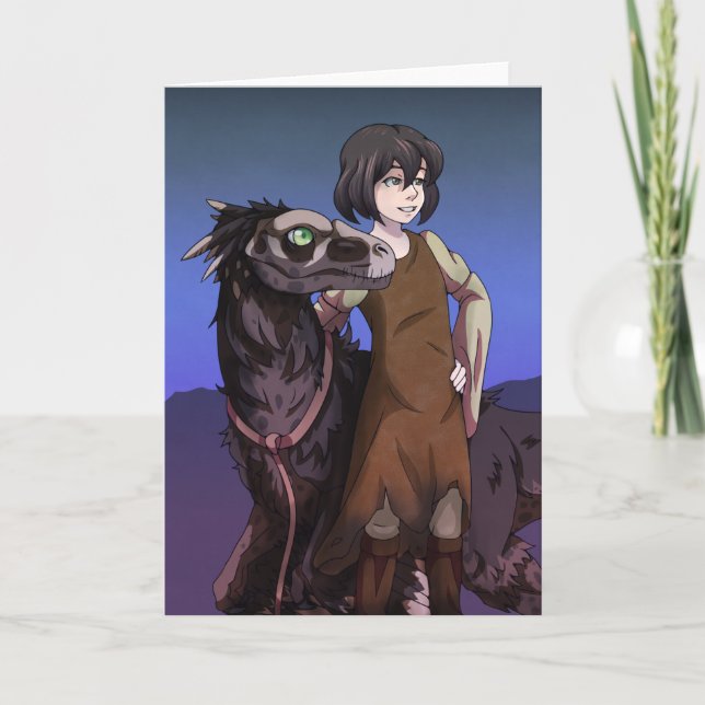 A Girl and Her Dinosaur Card (Front)