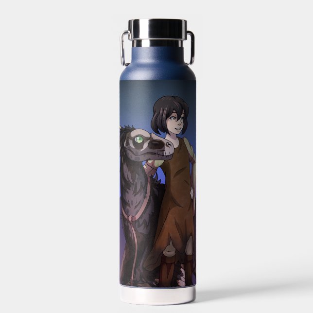 A Girl and her Dinosaur Water Bottle (Front)