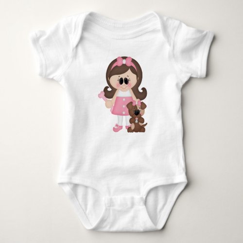 A girl and her dog baby bodysuit