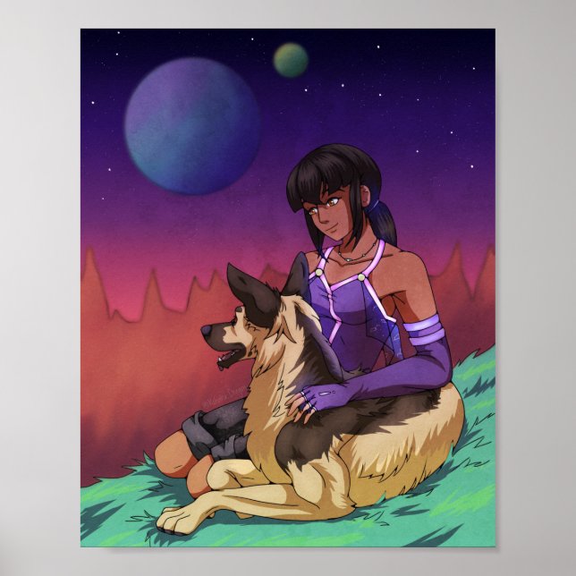 A Girl and Her Dog in Space Poster (Front)