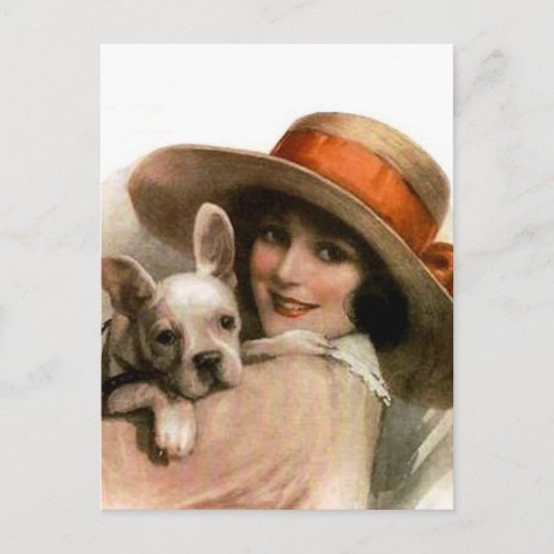 A Girl and Her Dog Postcard