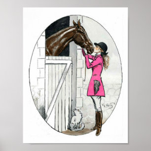 A Girl and Her Horse Pink Coat Poster