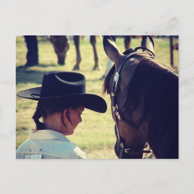 A Girl and Her Horse Postcard (Front)
