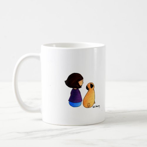 A Girl and Her Pug brunette Coffee Mug