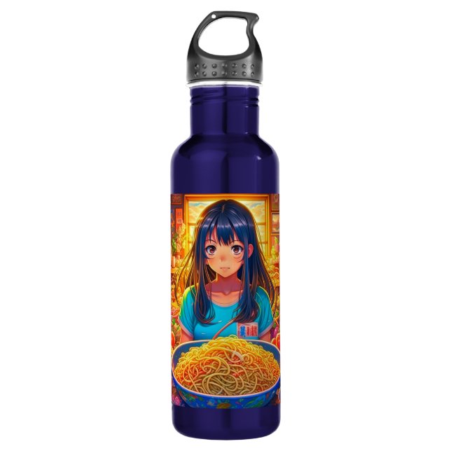 A Girl and her Ramen Anime Stainless Steel Water Bottle (Front)