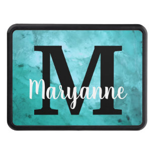 A Girl and Her Truck Colored Marble Monogrammed  Hitch Cover