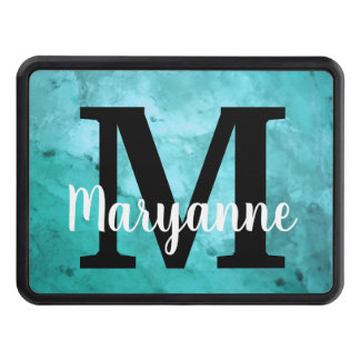 A Girl and Her Truck Colored Marble Monogrammed Hitch Cover
