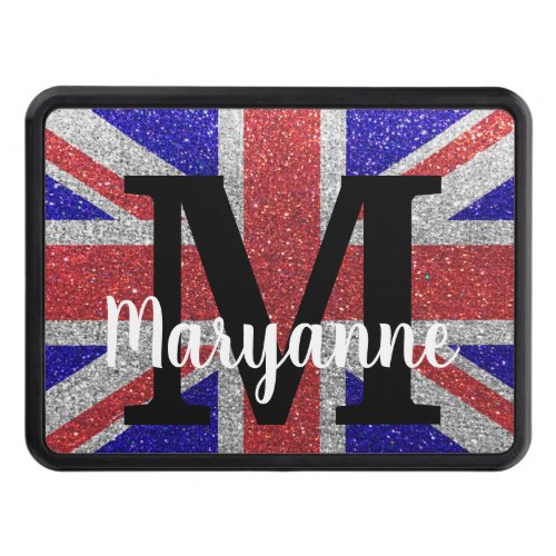 A Girl and Her Truck England Glitter Monogrammed Hitch Cover