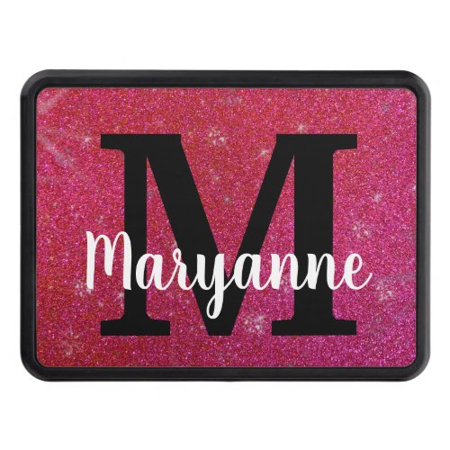 A Girl and Her Truck Modern Glitter Monogrammed    Hitch Cover