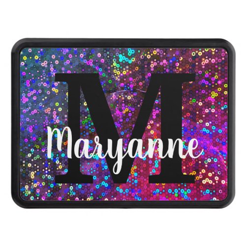 A Girl and Her Truck Modern Sparkly Monogrammed Hitch Cover