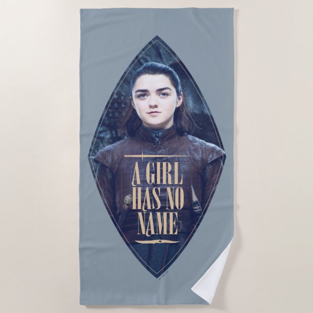 "A Girl Has No Name" Arya Stark Graphic Beach Towel (Front)