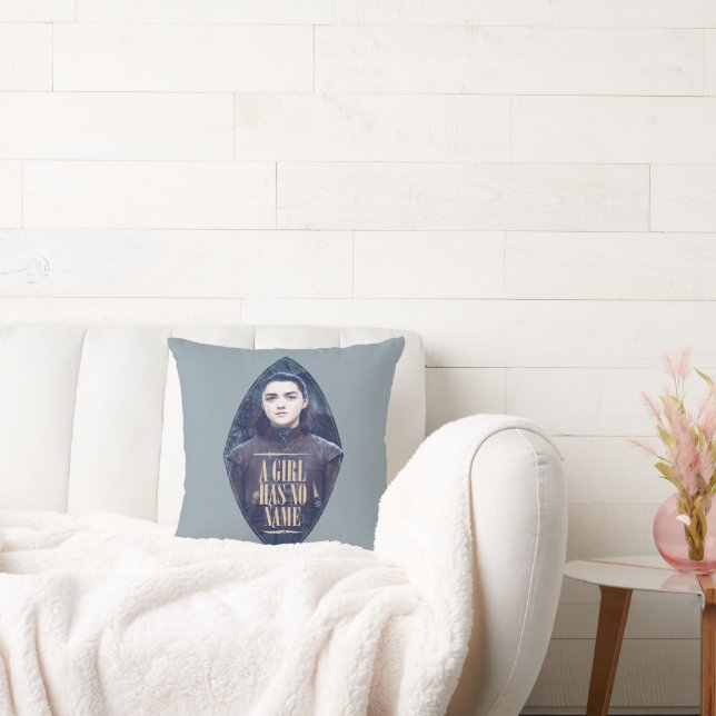 "A Girl Has No Name" Arya Stark Graphic Throw Pillow (Couch)