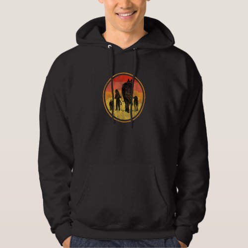 A Girl Her Horse And Her Dogs  Fun Farm Scene Hoodie