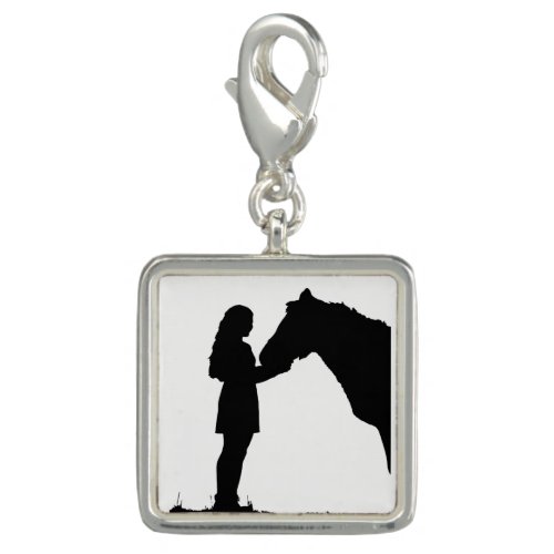 A Girl  Her Horse Love Silhouette Art Charm