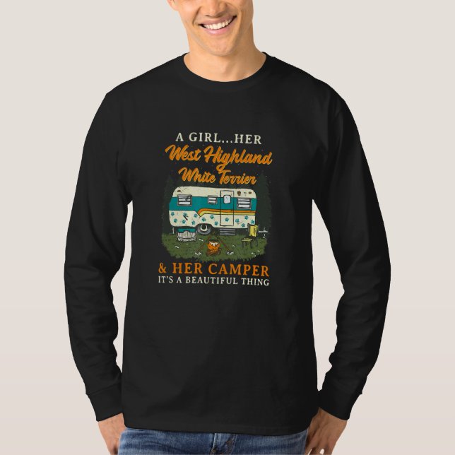 A Girl Her West Highland White Terrier And Her Cam T-Shirt (Front)